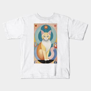 Hilma af Klint's Whimsical Feline Ensemble Kids T-Shirt